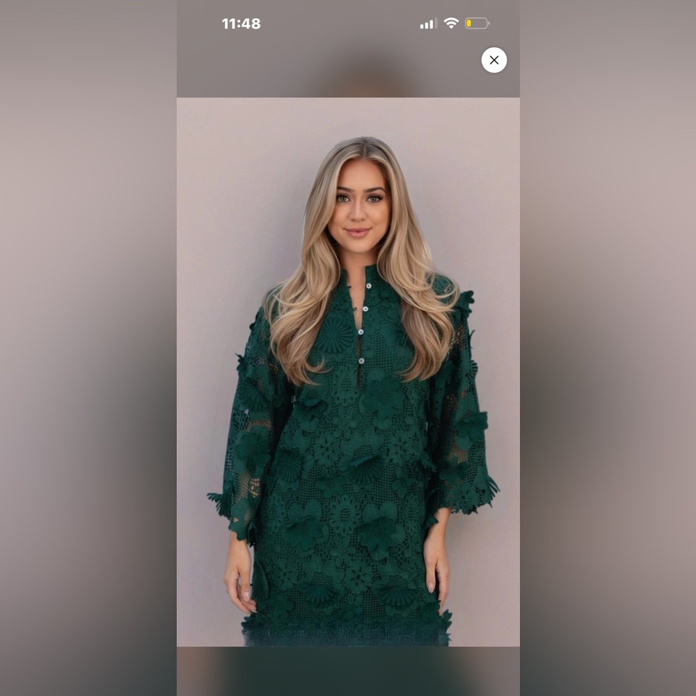 Floral Lace Green Blouse